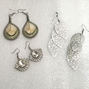 3 PAIR Variety French Hook Earrings